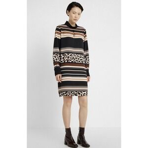 DKNY Womens Leopard Printed Shift Casual Shirt Dress Sz S Small NWT